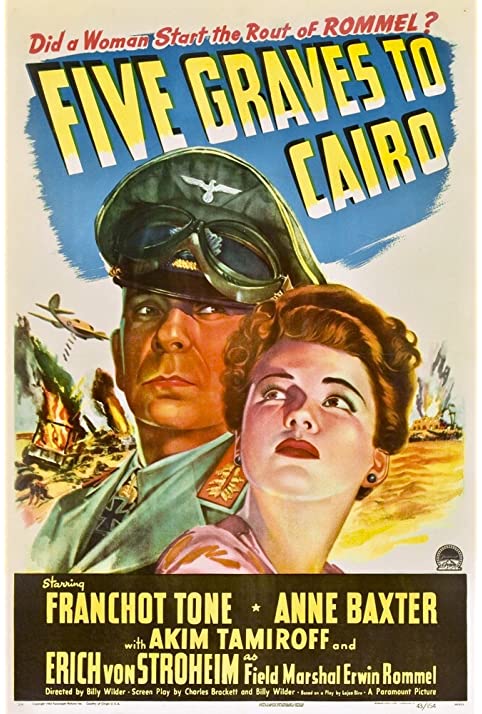 Cinco Covas no Egito<br><small>Five Graves to Cairo (1943)</small>
